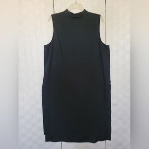 Who What Wear Sleeveless Black Dress Asian Inspired with High Side Slits.
